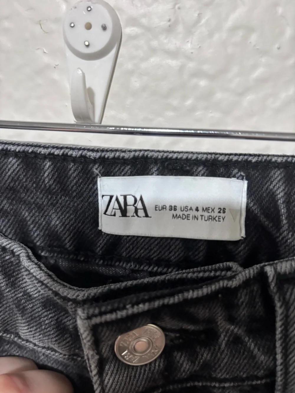 Zara Black High Rise Wide Leg Jeans Size 4 - Picture 4 of 7